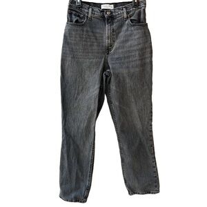 Abercrombie & Fitch Straight Leg Jeans — Washed Black/Grey